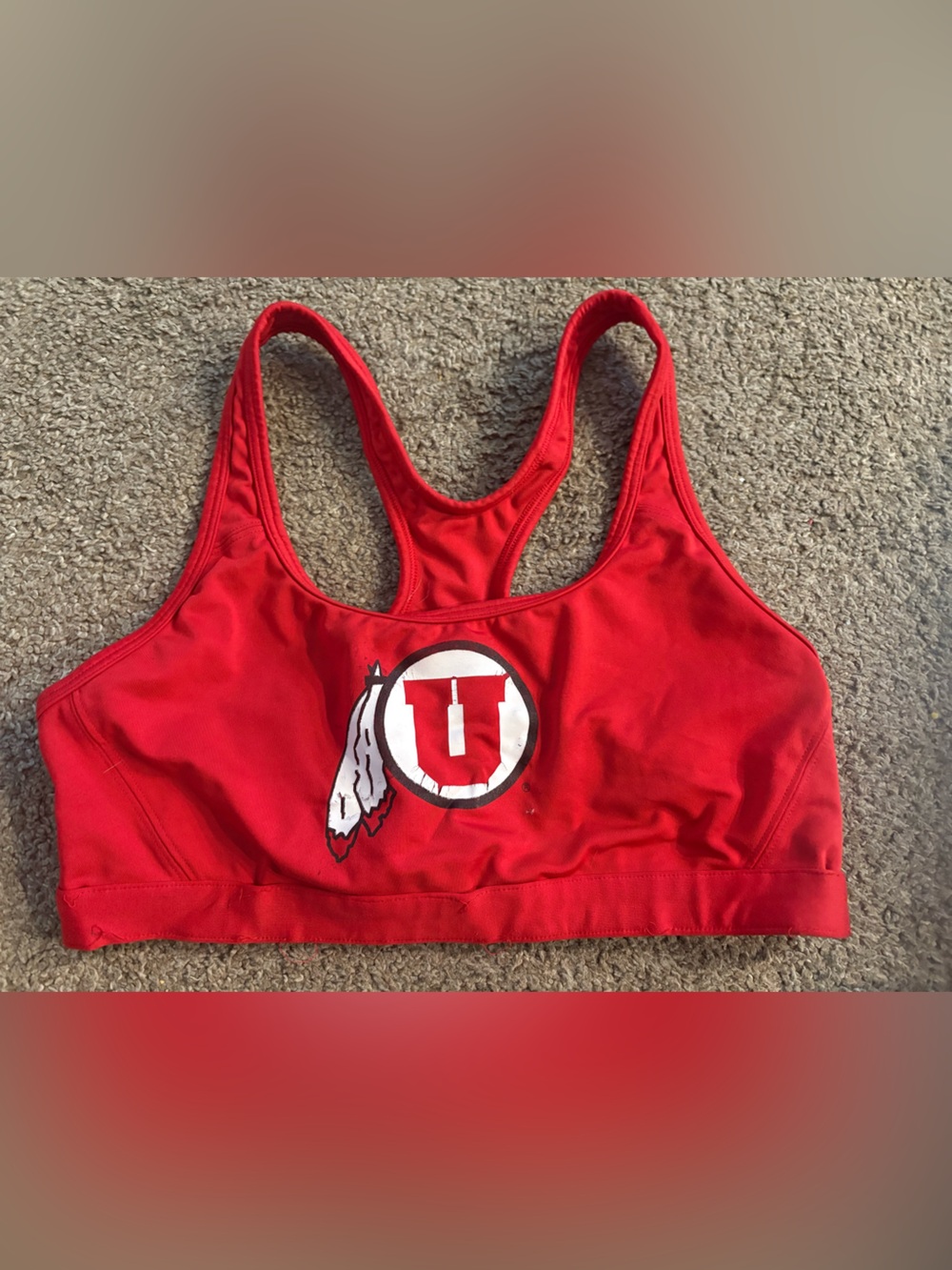 PINK Victoria's Secret Red Athletic Sports Bra with University Logo
